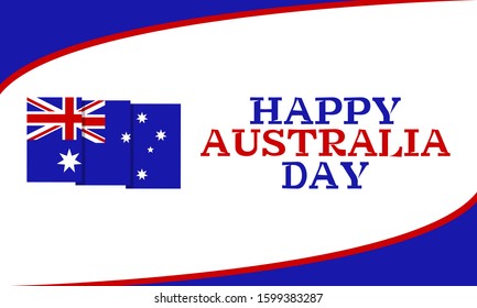 Happy Australia day 26 January. Flag of Australia on a white background. Greeting card, poster, banner concept. Vector illustration EPS 10.