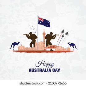 Happy Australia Day. 26 January. Template for background, banner, card, poster. vector illustration.