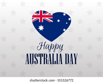Happy Australia day 26 january. Heart with the flag of Australia. Vector illustration