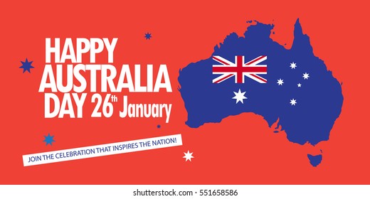 Happy Australia Day Card 26th January Stock Vector (Royalty Free) 551488303