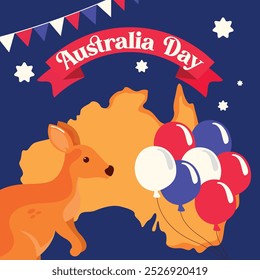 Happy Australia Day Background. Australia Day Celebration illustration Template