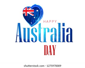 Happy Australia Day Background Design with Australia National Flag.