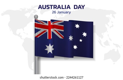Feliz día de Australia. banner y volante de diseño de fondo, postal, celebración. Ilustración vectorial. 