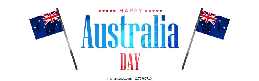 Happy Australia Day Banner Design with Australia National Flags Vector Illustration.