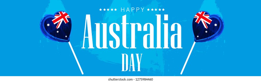 Happy Australia Day Banner Design with Australia National Flags Vector Illustration.