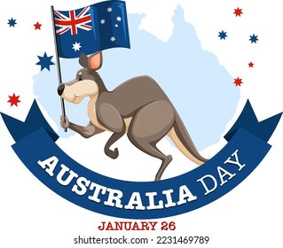 Happy Australia Day Banner Design illustration