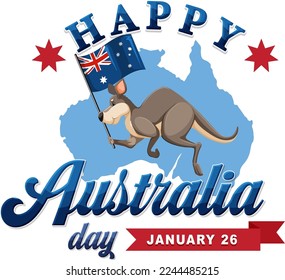 Happy Australia day banner design illustration