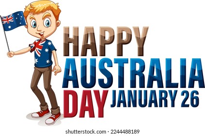 Happy Australia day banner design illustration