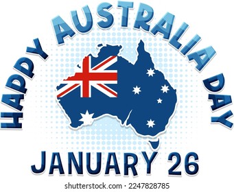 Happy Australia day banner design illustration