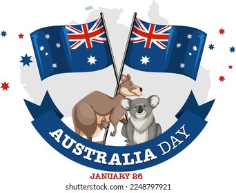 Happy Australia Day Banner Design illustration