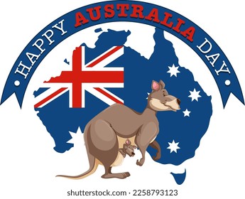 Happy Australia Day Banner Design illustration