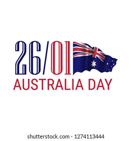 Happy Australia Day. Banner for Australia National Day with flag