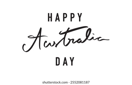 Feliz día de Australia caligrafía guion texto fuente escrita a mano letras australianas asia Anuncio objeto icono mensaje libertad independencia nacional evento Anuncio país cultura festival democrático viaje