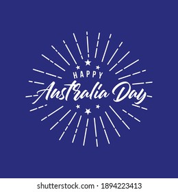 Happy Australia day card lettering. design vector illustration.