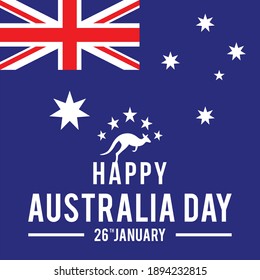 Happy Australia day card lettering. design vector illustration.