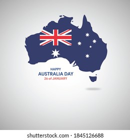happy australia day card with map free vector