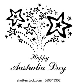 Happy Australia Day! Celebration background with firework and place for your text. Vector illustration 