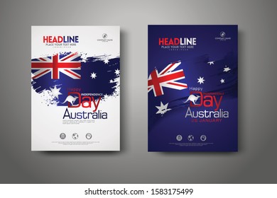 Happy Australia Day Celebration Poster Background set. For publications event and other users