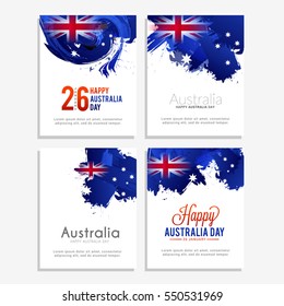 Happy Australia Day Celebration Poster Or Banner Background Set.