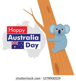 Feliz día de Australia con vector de coala