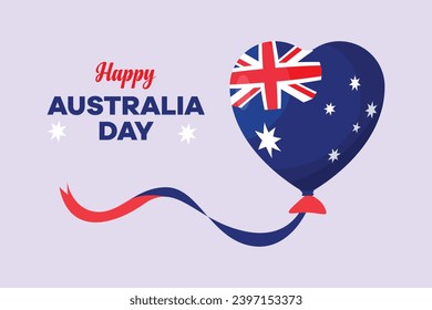 Happy Australia day concept. Colored flat vector illustration isolated.