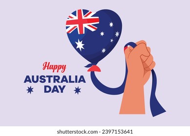 Feliz día de Australia. Ilustración vectorial plana de color aislada.