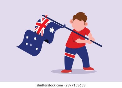 Happy Australia day concept. Colored flat vector illustration isolated.