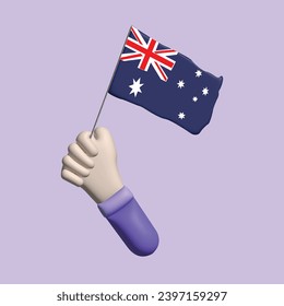 Happy Australia day concept. Realistic 3d object cartoon style. Vector colorful illustration.