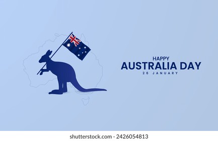 Feliz Día de Australia. Día de Australia diseño creativo para publicación en medios sociales. Diseño de anuncios del día de Australia. Ilustración 3D