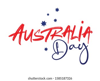 Happy Australia Day Creative Text Design, Vector illustration.
