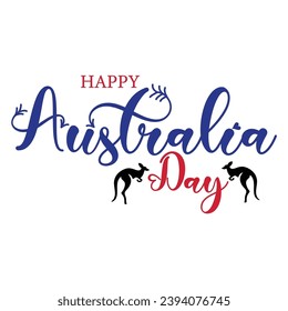 Happy Australia Day Creative Text Design, Vector illustration.
