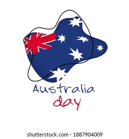 Feliz Día de Australia con bandera.diseño de ilustración vectorial bueno para la libertad nacional, símbolo, etc