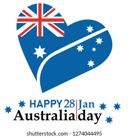 happy australia day heart vector