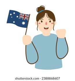 happy australia day hold flag