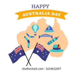 Happy Australia Day Illustration Vector