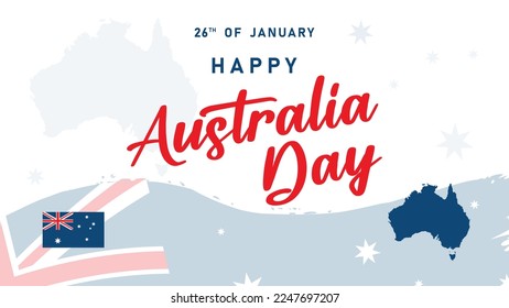 Happy Australia Day - independence day Poster. 26th of January. Australian Day celebration. Memorial Australia day vector design illustration.