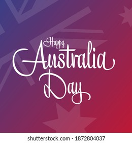 Happy Australia Day. January 26. Holiday concept. Template for background, banner, card, poster with text inscription. Vector EPS10 illustration