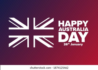 Happy Australia Day. January 26. Holiday concept. Template for background, banner, card, poster with text inscription. Vector EPS10 illustration