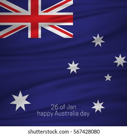 Happy Australia day lettering. Happy Australia Day Vector illustration. Suitable for Greeting card, poster and banner.