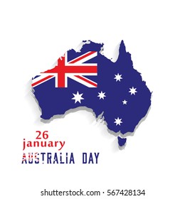 Happy Australia day lettering. Happy Australia Day Vector illustration. Suitable for Greeting card, poster and banner.