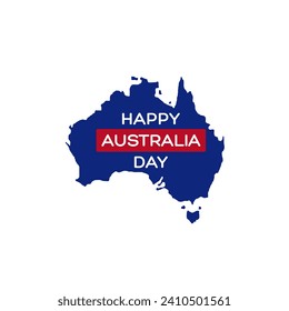 Happy Australia day logo icon sign Map emblem Decorative concept National flag colorful design style Fashion print for clothes apparel greeting invitation card flyer poster banner cover sticker ad svg