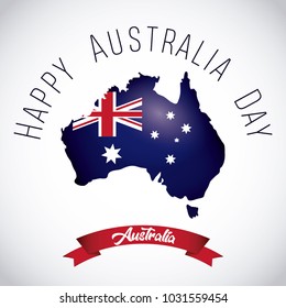 happy australia day map of australia
