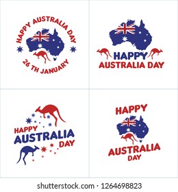 happy australia day set element grafis