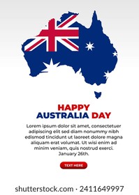 Happy Australia day template illustration. Commemorate Australia Day template. Australia day celebrate template.