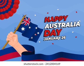Happy Australia day template illustration. Commemorate Australia Day template. Australia day celebrate template. svg