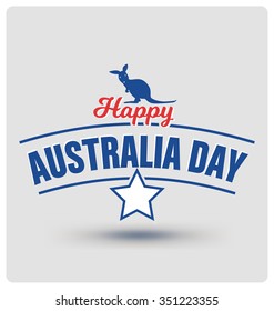 Happy Australia Day - Typographic Vector Design with Kangaroo