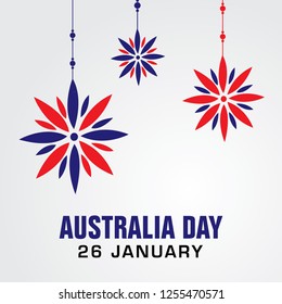 Happy Australia day vector with hanging flower. Holiday background illustration.