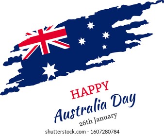 Happy Australia Day Vector illustration. Brush stroke background.