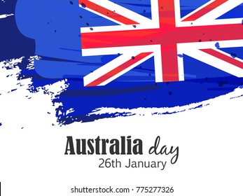 Happy Australia day vector illustration with  Hand lettering text and Map of Australia with flag can be used as banner, poster, flyer for promotion and social media as well.
