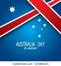 Happy Australia day vector with red ribbon. Holiday background illustration.